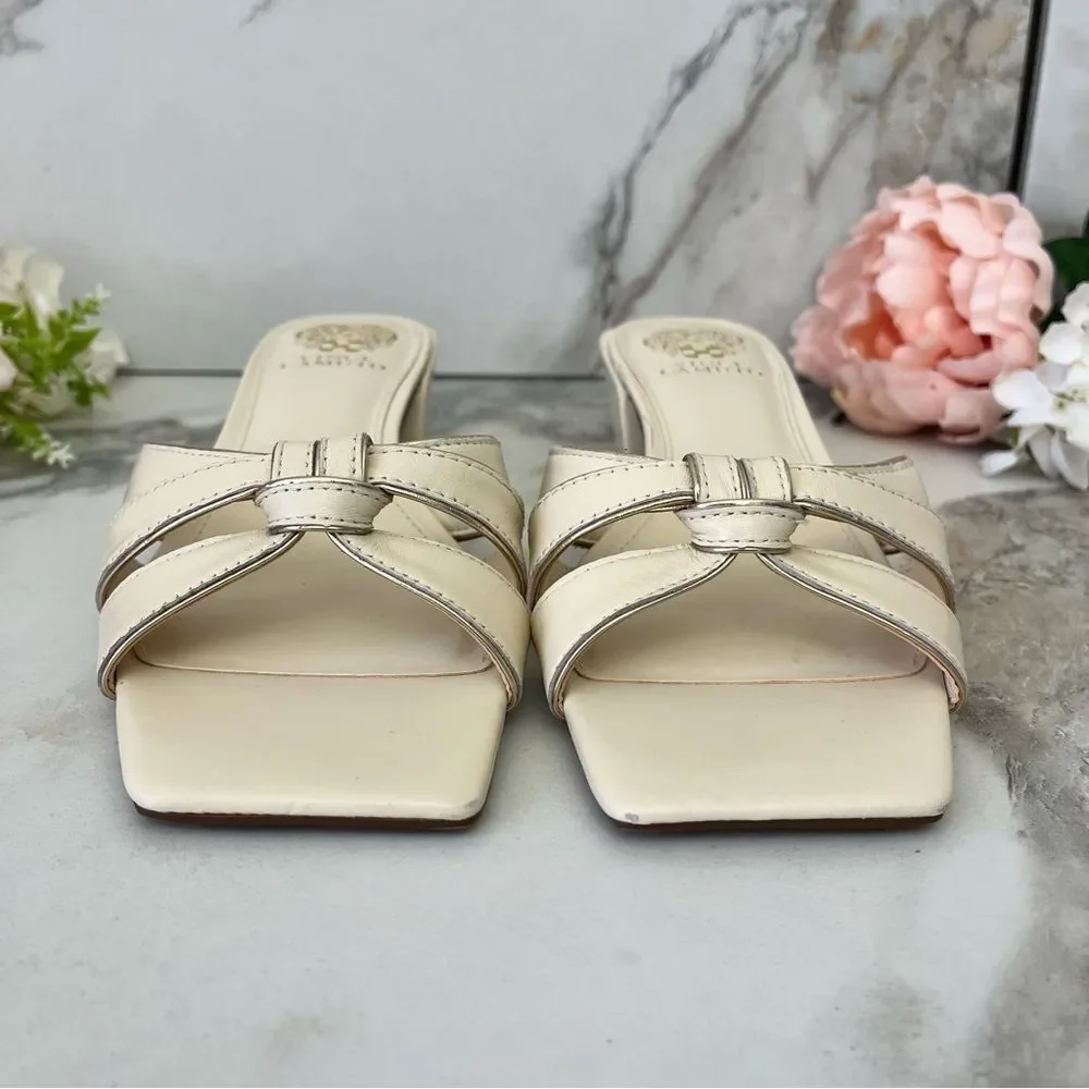 VINCE CAMUTO Selaries Leather Slide Sandal in Warm Vanilla 9.5 NEW - Picture 8 of 16